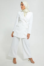 تنزيل الصورة على معرض الصور، Redtag-White-Long-Line-Belted-Jacket-Cardigans-Women's-