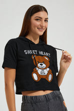 تنزيل الصورة على معرض الصور، Redtag-Black-Short-Sleeve-Sweatshirt-With-Emb-&-Print-Colour:Black,-FF,-Filter:Women's-Clothing,-New-In,-New-In-Women,-Non-Sale,-Section:Women,-W21B,-Women-Sweatshirts-Women's-