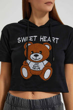 تنزيل الصورة على معرض الصور، Redtag-Black-Short-Sleeve-Sweatshirt-With-Emb-&-Print-Colour:Black,-FF,-Filter:Women's-Clothing,-New-In,-New-In-Women,-Non-Sale,-Section:Women,-W21B,-Women-Sweatshirts-Women's-