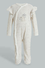تنزيل الصورة على معرض الصور، Redtag-White-Bunny-Veloure-Printed-Sleep-Suit-Sleepsuits-Baby-0 to 12 Months