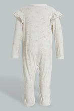 تنزيل الصورة على معرض الصور، Redtag-White-Bunny-Veloure-Printed-Sleep-Suit-Sleepsuits-Baby-0 to 12 Months