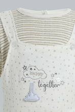 تنزيل الصورة على معرض الصور، Redtag-Beige-Star-Duangree-Romper-Rompers-Baby-0 to 12 Months