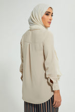 Load image into Gallery viewer, Redtag-Beige-Collared-Button-Front-Shirt-Blouses-Women's-