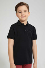Load image into Gallery viewer, Redtag-Black-Pique-Polo-Plain-Boys-2 to 8 Years