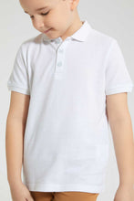 تنزيل الصورة على معرض الصور، Redtag-White-Pique-Polo-Plain-Boys-2 to 8 Years