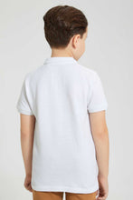 تنزيل الصورة على معرض الصور، Redtag-White-Pique-Polo-Plain-Boys-2 to 8 Years