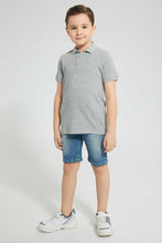 تنزيل الصورة على معرض الصور، Redtag-Grey-Marl-Pique-Polo-Plain-Boys-2 to 8 Years