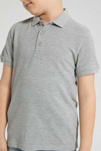 تنزيل الصورة على معرض الصور، Redtag-Grey-Marl-Pique-Polo-Plain-Boys-2 to 8 Years