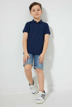 تنزيل الصورة على معرض الصور، Redtag-Navy-Pique-Polo-Plain-Boys-2 to 8 Years
