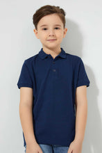 تنزيل الصورة على معرض الصور، Redtag-Navy-Pique-Polo-Plain-Boys-2 to 8 Years