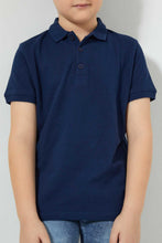 تنزيل الصورة على معرض الصور، Redtag-Navy-Pique-Polo-Plain-Boys-2 to 8 Years