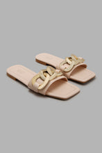 Load image into Gallery viewer, Redtag-Square-Toe-Mule-With-Chain-Trim-Mules-Women's-