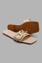 Load image into Gallery viewer, Redtag-Square-Toe-Mule-With-Chain-Trim-Mules-Women's-