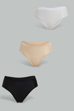 Load image into Gallery viewer, Redtag-Black/Beige/White-Plain-Boyleg-Brief-(3-Pack)-Briefs-Boyleg-Women's-