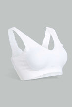 Load image into Gallery viewer, Redtag-White-Plain-Padded-Comfort-Bra-With-Lace-Comfort-Bras-Women's-