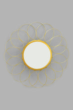 تنزيل الصورة على معرض الصور، مرآة حائط معدن باللون الذهبي