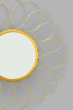تنزيل الصورة على معرض الصور، مرآة حائط معدن باللون الذهبي