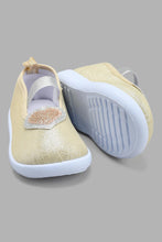 Load image into Gallery viewer, Redtag-Gold-Heart-Trim-Pump-Pumps-Infant-Girls-1 to 3 Years