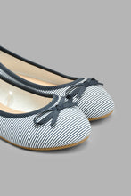 Load image into Gallery viewer, Redtag-Navy-Stripe-Print-Ballerina-Ballerinas-Senior-Girls-5 to 14 Years