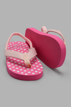 Load image into Gallery viewer, Redtag-Pale-Pink-Polka-Dot-Flip-Flop-Toe-Posts-Girls-3 to 5 Years