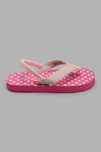 Load image into Gallery viewer, Redtag-Pale-Pink-Polka-Dot-Flip-Flop-Toe-Posts-Girls-3 to 5 Years