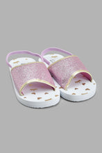 Load image into Gallery viewer, Redtag-White-Glitter-Slide-Sliders-Girls-3 to 5 Years