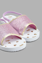 Load image into Gallery viewer, Redtag-White-Glitter-Slide-Sliders-Girls-3 to 5 Years