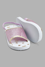 Load image into Gallery viewer, Redtag-White-Glitter-Slide-Sliders-Girls-3 to 5 Years