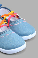 Load image into Gallery viewer, Redtag-Denim-Butterfly-Trim-Pump-Colour:Denim,-Filter:Girls-Footwear-(1-to-3-Yrs),-ING-Trainers,-New-In,-New-In-ING-FOO,-Non-Sale,-S22B,-Section:Kidswear-Infant-Girls-1 to 3 Years