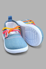 Load image into Gallery viewer, Redtag-Denim-Butterfly-Trim-Pump-Colour:Denim,-Filter:Girls-Footwear-(1-to-3-Yrs),-ING-Trainers,-New-In,-New-In-ING-FOO,-Non-Sale,-S22B,-Section:Kidswear-Infant-Girls-1 to 3 Years
