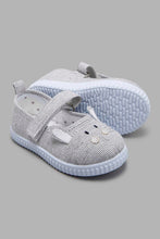 Load image into Gallery viewer, Redtag-Grey-Cat-Face-Pump-Colour:Grey,-Filter:Girls-Footwear-(1-to-3-Yrs),-ING-Trainers,-New-In,-New-In-ING-FOO,-Non-Sale,-S22A,-Section:Kidswear-Infant-Girls-1 to 3 Years