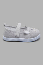 Load image into Gallery viewer, Redtag-Grey-Cat-Face-Pump-Colour:Grey,-Filter:Girls-Footwear-(1-to-3-Yrs),-ING-Trainers,-New-In,-New-In-ING-FOO,-Non-Sale,-S22A,-Section:Kidswear-Infant-Girls-1 to 3 Years