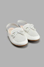 Load image into Gallery viewer, Redtag-White-Bow-Trim-Mule-Colour:White,-Filter:Girls-Footwear-(3-to-5-Yrs),-GIR-Casual-Shoes,-New-In,-New-In-GIR-FOO,-Non-Sale,-S22A,-Section:Kidswear-Girls-3 to 5 Years