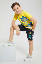 Load image into Gallery viewer, Redtag-Charcoal-Batman-Elasticated-Waist-Short-Active-Shorts-Boys-2 to 8 Years