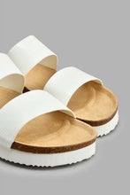 Load image into Gallery viewer, Redtag-White-Double-Strap-Comfort-Mule-Colour:White,-Filter:Women's-Footwear,-New-In,-New-In-Women-FOO,-Non-Sale,-S22A,-Section:Women,-Women-Casual-Sandals-Women's-