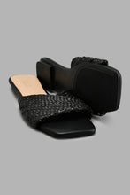 Load image into Gallery viewer, Redtag-Black-Weave-Mule-Colour:Black,-Filter:Women's-Footwear,-New-In,-New-In-Women-FOO,-Non-Sale,-S22A,-Section:Women,-Women-Casual-Sandals-Women's-