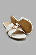 Load image into Gallery viewer, Redtag-White-Chain-Trim-Mule-Colour:White,-Filter:Women's-Footwear,-New-In,-New-In-Women-FOO,-Non-Sale,-S22A,-Section:Women,-Women-Casual-Sandals-Women's-
