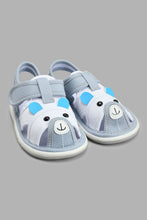Load image into Gallery viewer, Redtag-Blue-Bear-Trim-Pump-Pumps-Infant-Boys-1 to 3 Years