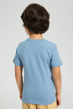 تنزيل الصورة على معرض الصور، Redtag-Blue-Pizza-T-Shirt-Graphic-Prints-Boys-2 to 8 Years
