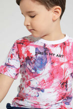 Load image into Gallery viewer, Redtag-White-Paint-T-Shirt-All-Over-Prints-Boys-2 to 8 Years