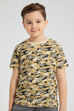 Load image into Gallery viewer, Redtag-Olive-Dinosaur-T-Shirt-All-Over-Prints-Boys-2 to 8 Years