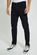 Load image into Gallery viewer, Redtag-Black-5-Pocket-Knit-Denim-Jean-Jeans-Slim-Fit-Men's-