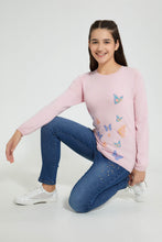 Load image into Gallery viewer, Redtag-Pink-Butterfly-Pullover-Jumpers-Senior-Girls-9 to 14 Years