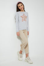 Load image into Gallery viewer, Redtag-Grey-Melange-Butterfly-Pullover-Jumpers-Senior-Girls-9 to 14 Years