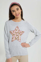 Load image into Gallery viewer, Redtag-Grey-Melange-Butterfly-Pullover-Jumpers-Senior-Girls-9 to 14 Years