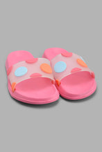 Load image into Gallery viewer, Redtag-Fuchsia-Pokla-Dot-Slide-Sliders-Senior-Girls-5 to 14 Years