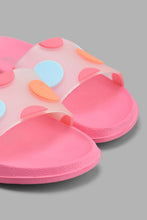 Load image into Gallery viewer, Redtag-Fuchsia-Pokla-Dot-Slide-Sliders-Senior-Girls-5 to 14 Years