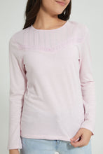 تنزيل الصورة على معرض الصور، Redtag-Pink-L/S-Front-Pleating-Top-Long-Sleeves-Senior-Girls-9 to 14 Years
