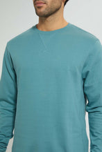 تنزيل الصورة على معرض الصور، Redtag-Green-Crew-Neck-Sweatshirt-Sweatshirts-Men's-