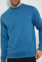 تنزيل الصورة على معرض الصور، Redtag-Blue-Crew-Neck-Sweatshirt-Sweatshirts-Men's-